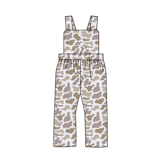 Preorder SR1998 Camouflage gray-brown strappy jumpsuit