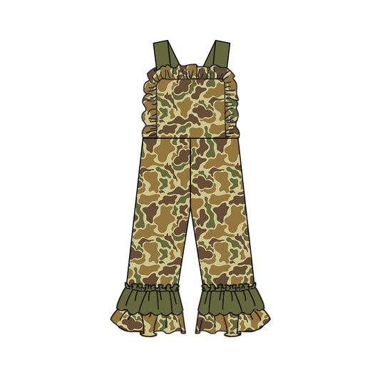 Preorder SR2001 Camo green lace strap jumpsuit