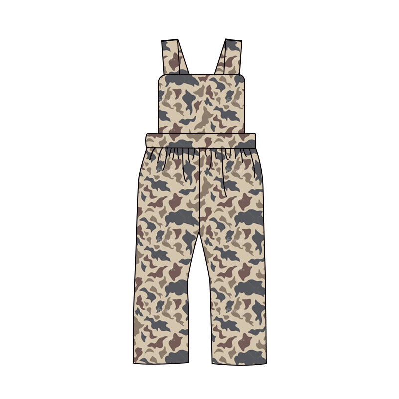 Preorder SR2004 Camouflage gray-brown strappy jumpsuit