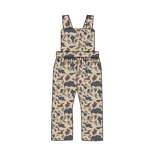 Preorder SR2004 Camouflage gray-brown strappy jumpsuit