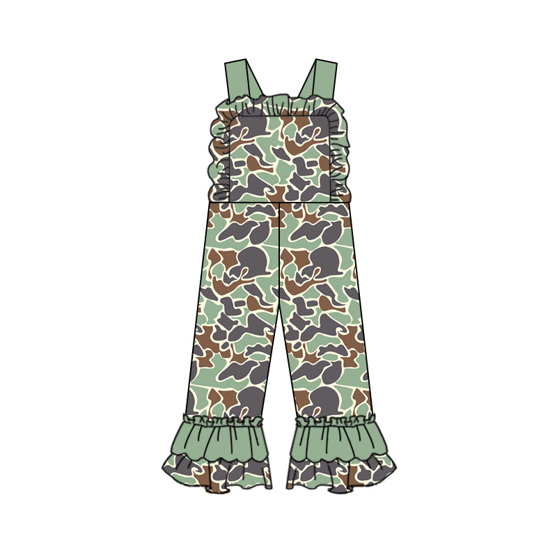 Preorder SR2005 Camo brown green lace strap jumpsuit