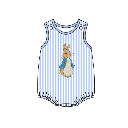 Preorder SR2042 Easter Bunny blue striped tank top onesie