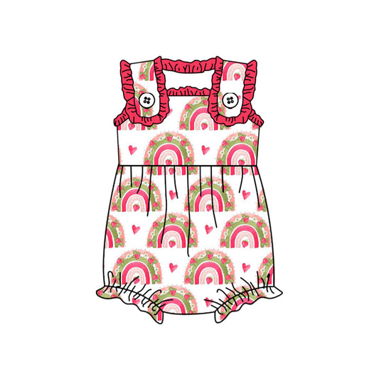 Preorder SR2048 Love flowers rainbow red lace vest onesie