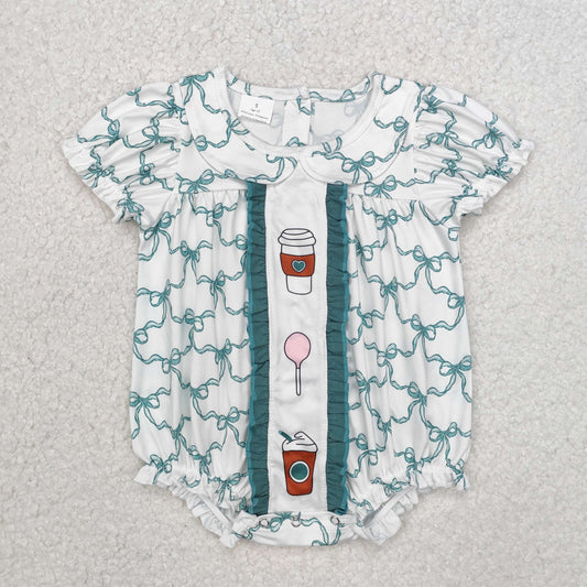 SR2281 Valentines boutique outfit baby girl romper bows  drinking RTS 202412