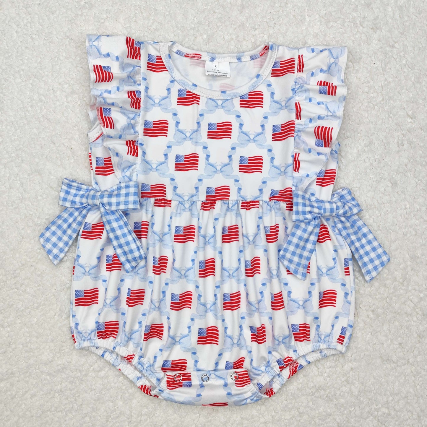 SR2353  National Day Boutique Outfit Blue Sleeveless Romper nightwear outfit RTS 202412