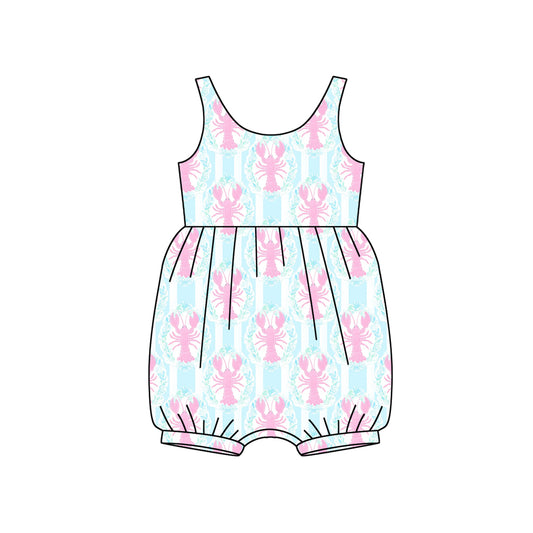 Preorder SR2709  Crayfish bubble  sleeveless romper Girl Boutique Romper 202501