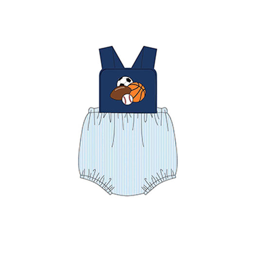 Preorder SR2769 Navy Blue Grey sleeveless romper baby boys Boutique Summer clothes  202502