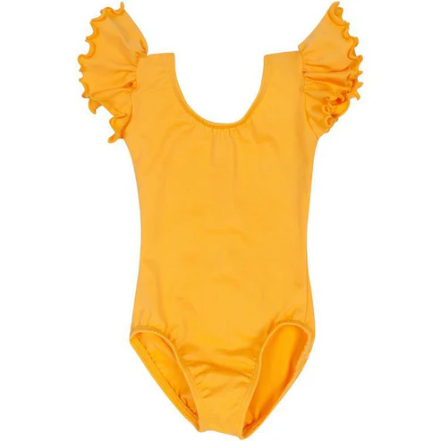 Preorder SR2797 Orange Yellow ruffle short sleeve romper baby girls Boutique Summer outfit 202502