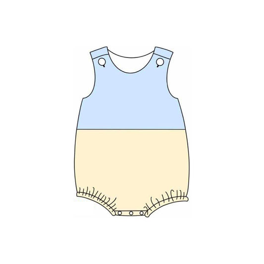 preorder SR2854  Blue Yellow sleeveless romper Boys Boutique  outfit 202502