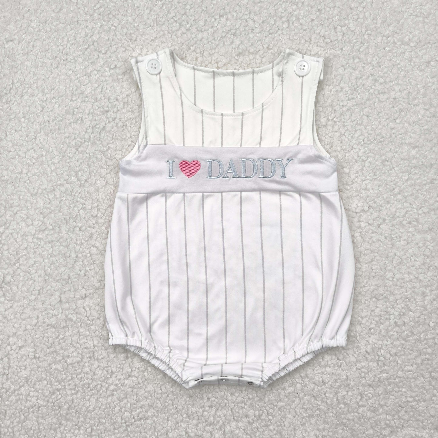 SR2947 Embroidered I Love Daddy Sleeveless Romper Baby Boys Boutique Summer Clothes  202504 RTS