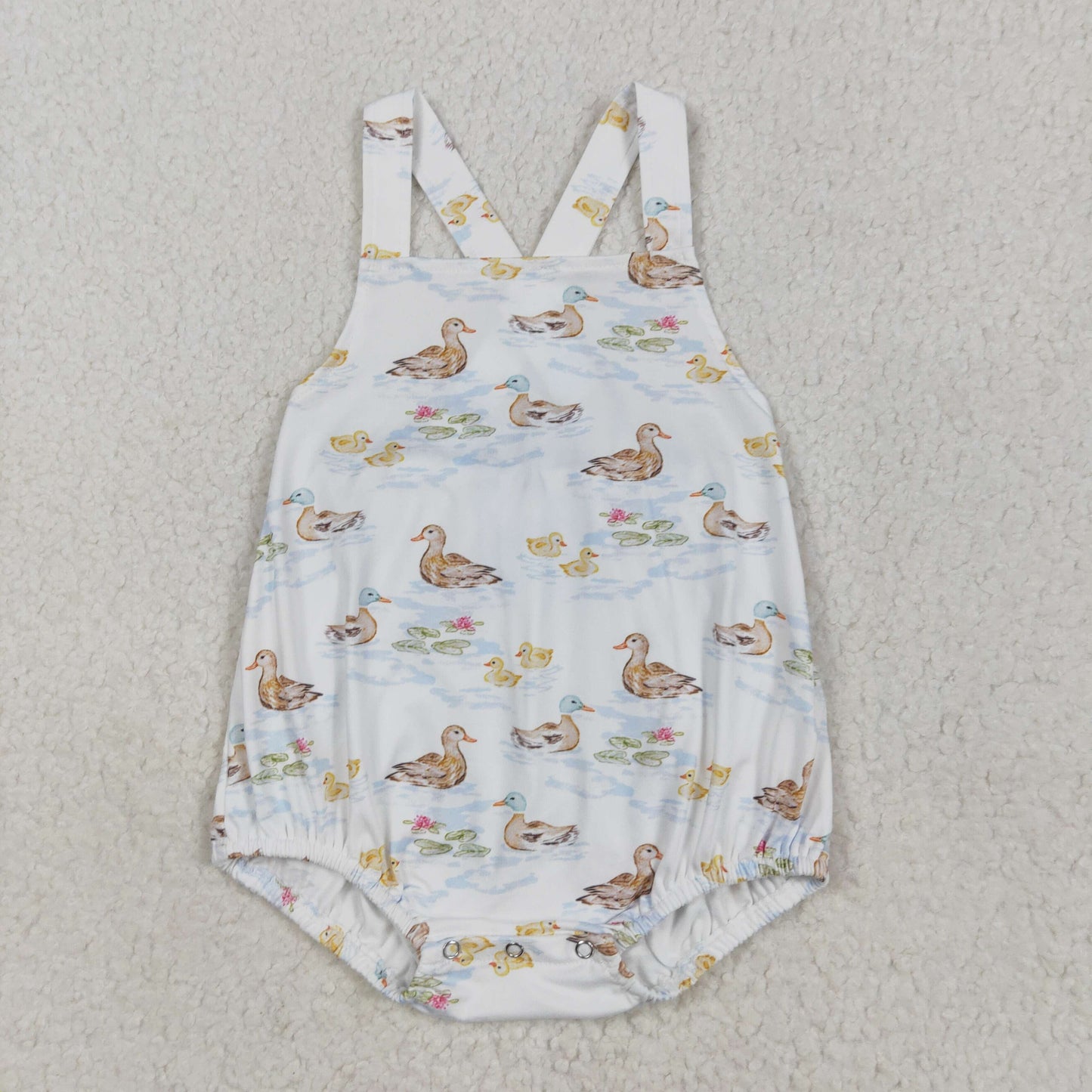 SR3029 Duck Hunting Clothes White Sleeveless Romper Baby Boys Boutique Outfits 202505 RTS