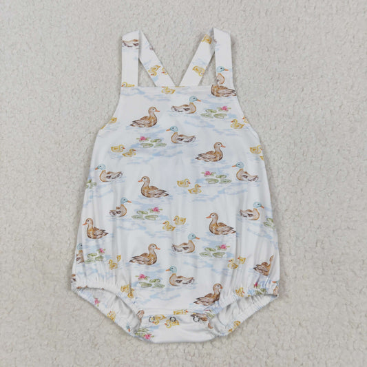 SR3029 Duck Hunting Clothes White Sleeveless Romper Baby Boys Boutique Outfits 202505 RTS