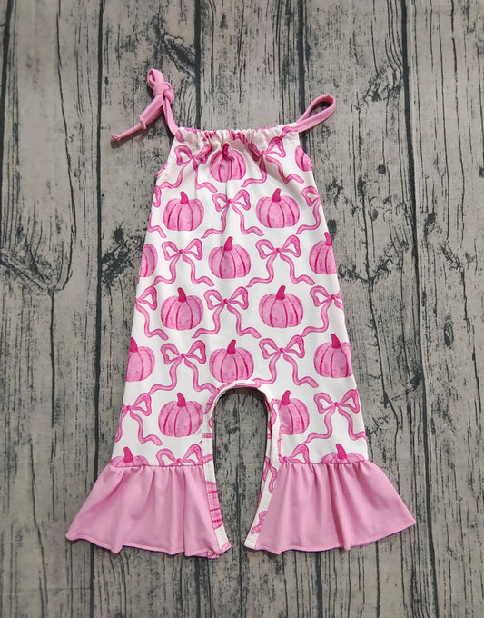 Preorder SR3200-4xs-xl Pumpkin Pink Halter Girls Jumpsuits 202508