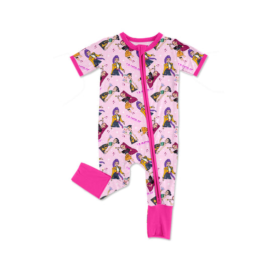 MOQ 5 Preorder SR3319 Kpop Rose Red Zipper Long Sleeve Girls Romper 202510