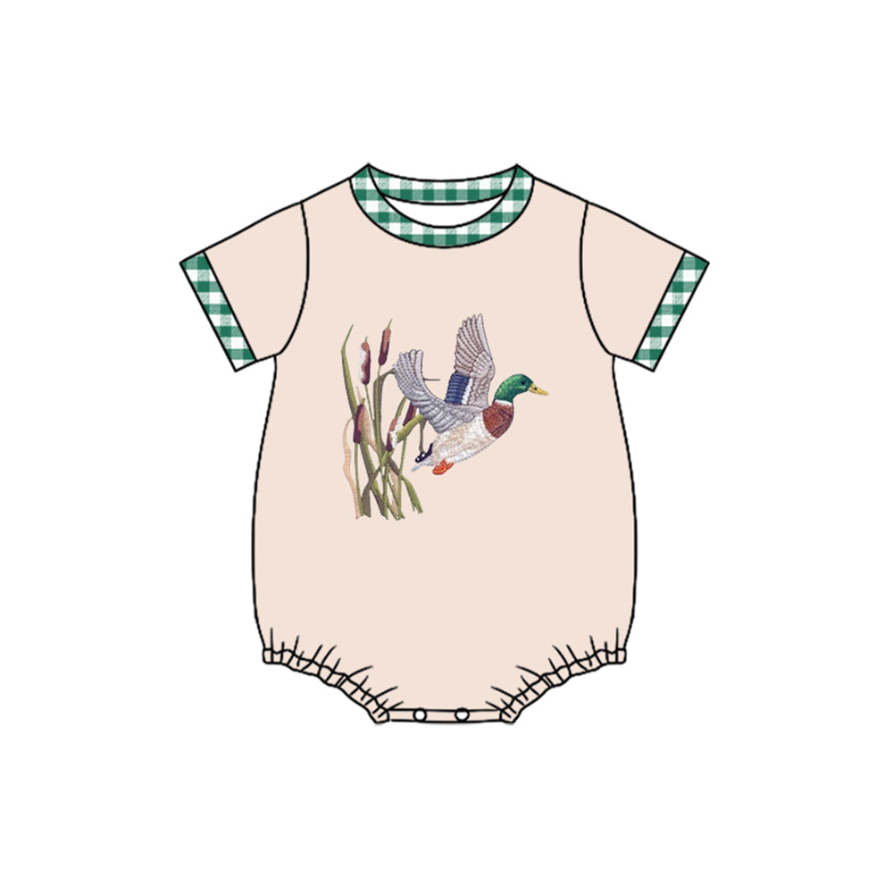 MOQ 5 preorder SR3471 Duck Beige Short-Sleeved Boys Bubble Romper 202510