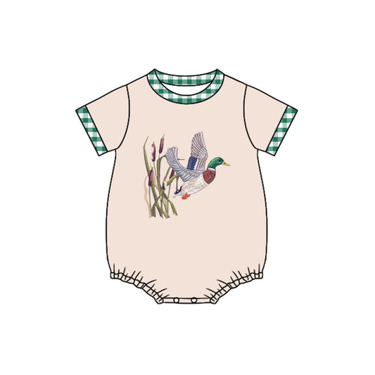 MOQ 5 preorder SR3471 Duck Beige Short-Sleeved Boys Bubble Romper 202510