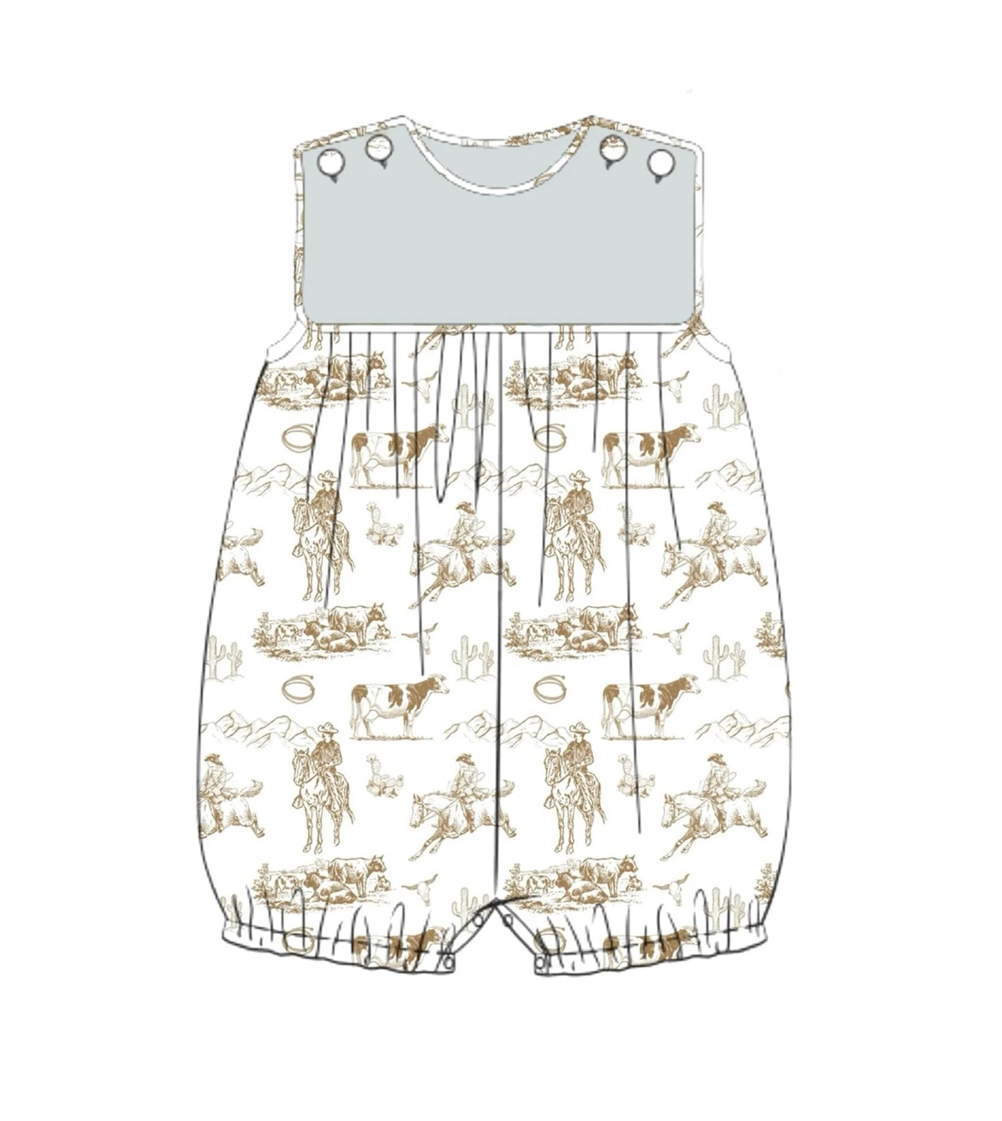 MOQ 5 PCS preorder SR3562 Horse Riding Sleeveless Girls & Boys Romper 202511