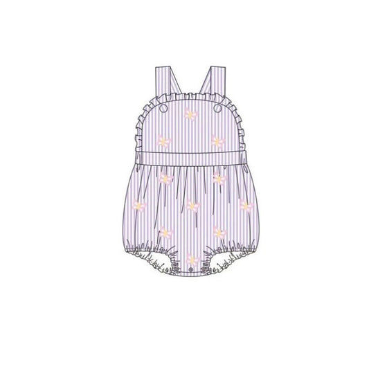 MOQ 5 PCS preorder SR3700 Butterfly Purple Stripe Ruffle Sleeveless Girls Bubble Romper 202511