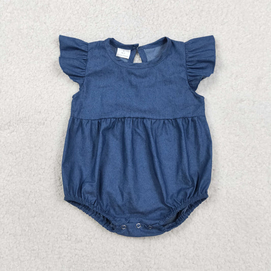 SR3734 Blue Flying Sleeve Girls Bubble Romper 202602 RTS