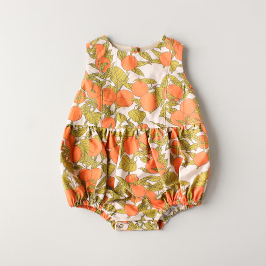 MOQ 5 PCS preorder SR3743 Fruit Leaf Sleeveless Girls Bubble Romper 202512