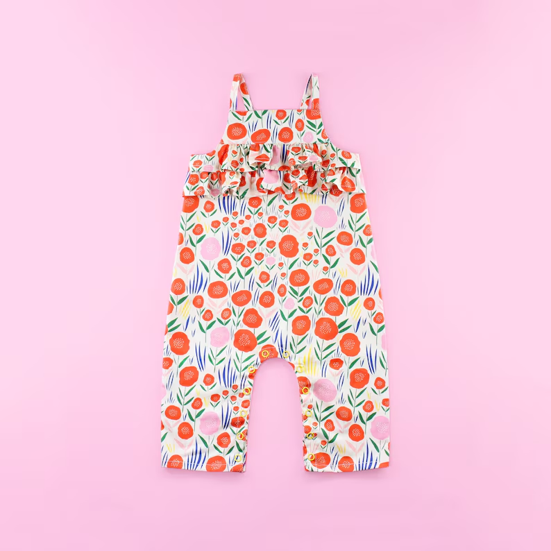MOQ 5 PCS preorder SR3748 Flower Ruffle Sleeveless Girls Romper 202512