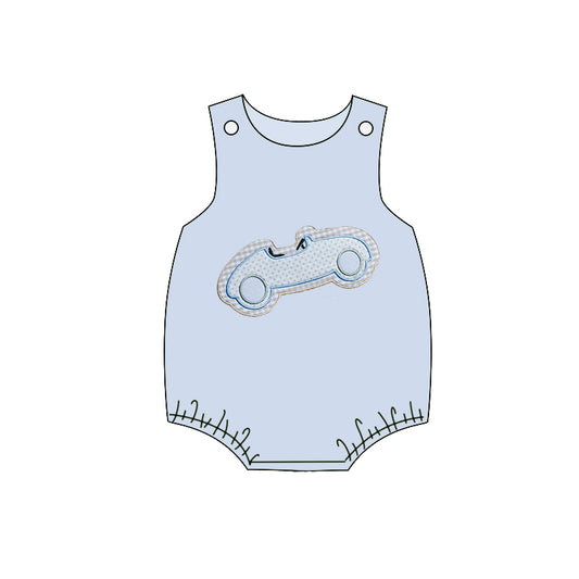 MOQ 5 PCS preorder SR4013 Cars Blue Sleeveless Boys Bubble Romper 202601