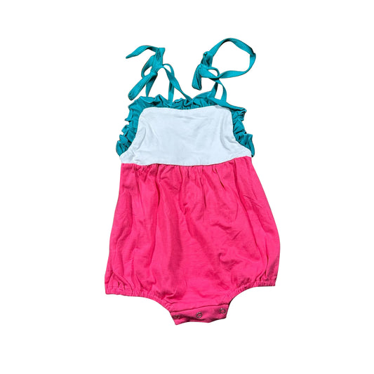MOQ 5 PCS preorder SR4043 Blue Green Ruffle Rose Red Halter Girls Bubble Romper 202601
