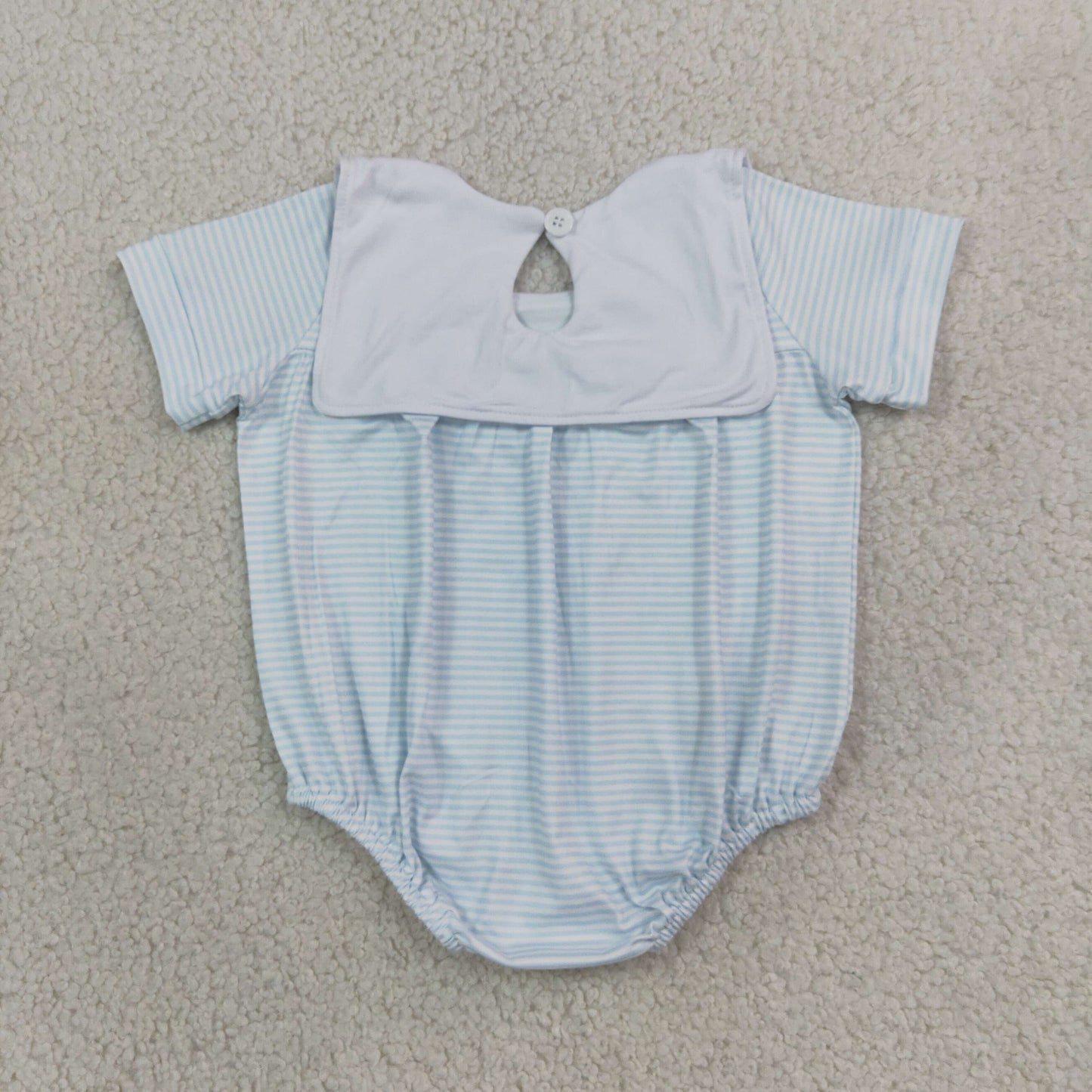 SR4075 Embroidery Farm Truck Barn Red Baby Boys Romper