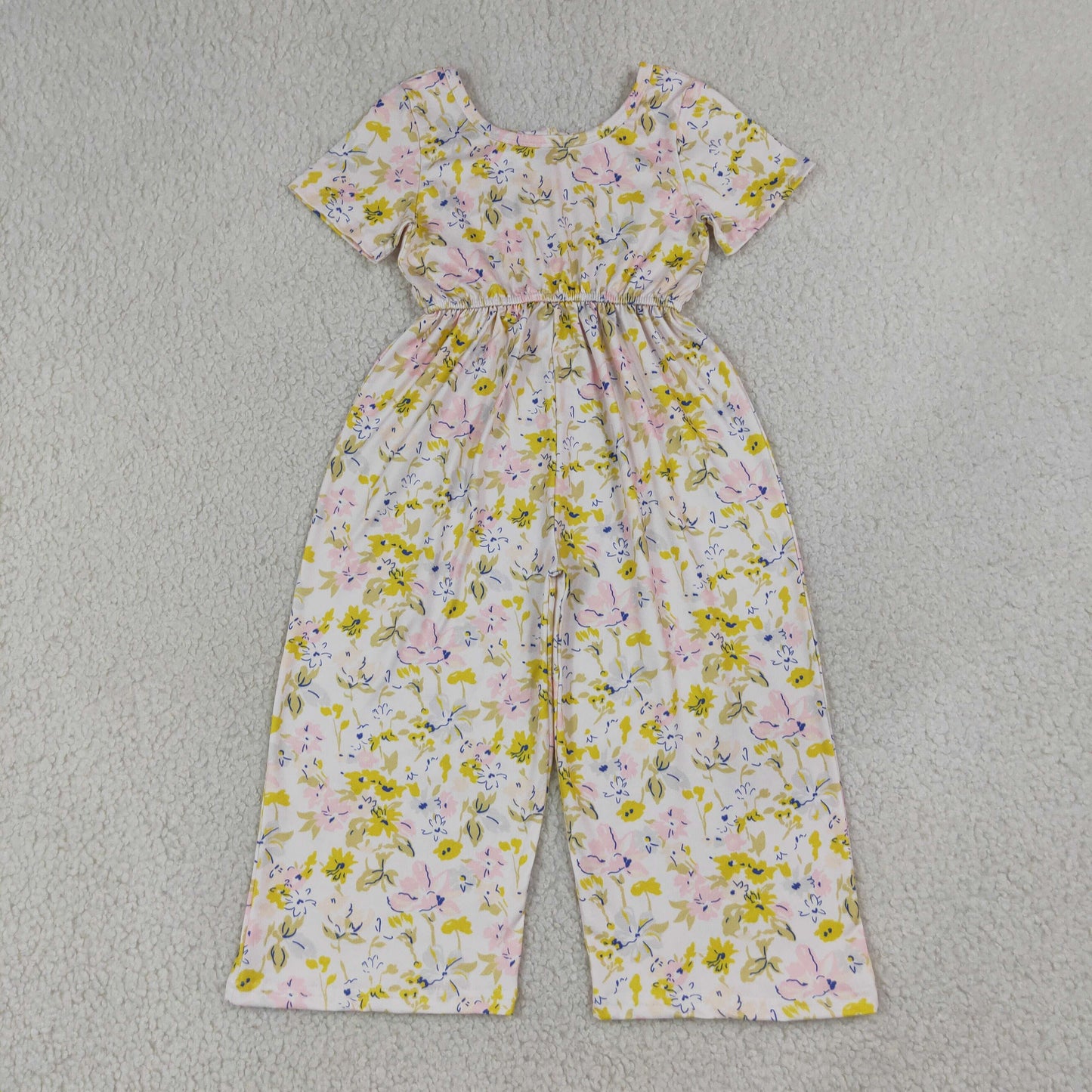 SR4196 Flower Leaf Short Sleeve Girls Overalls Jumpsuits 202607 RTS