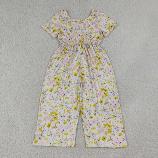 SR4196 Flower Leaf Short Sleeve Girls Overalls Jumpsuits 202607 RTS