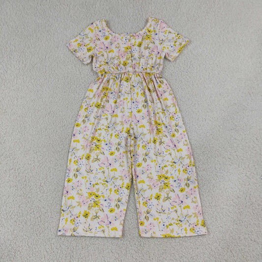 SR4196 Flower Leaf Short Sleeve Girls Overalls Jumpsuits 202607 RTS