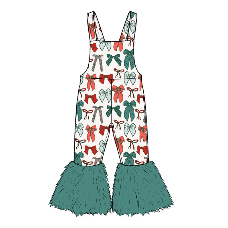 MOQ:5pcs  SR4293 pre-order baby girl clothes christmas print plush girl winter jumpsuit-2026.8.22