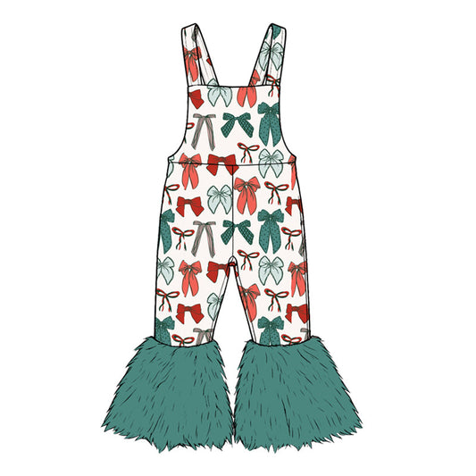 MOQ:5pcs  SR4293 pre-order baby girl clothes christmas print plush girl winter jumpsuit-2026.8.22