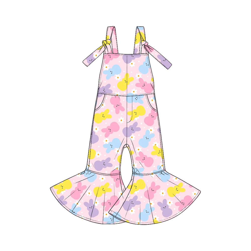 Preorder MOQ 5 pcs SR4298 Easter Bunny Flower Girl's Jumpsuit 202609