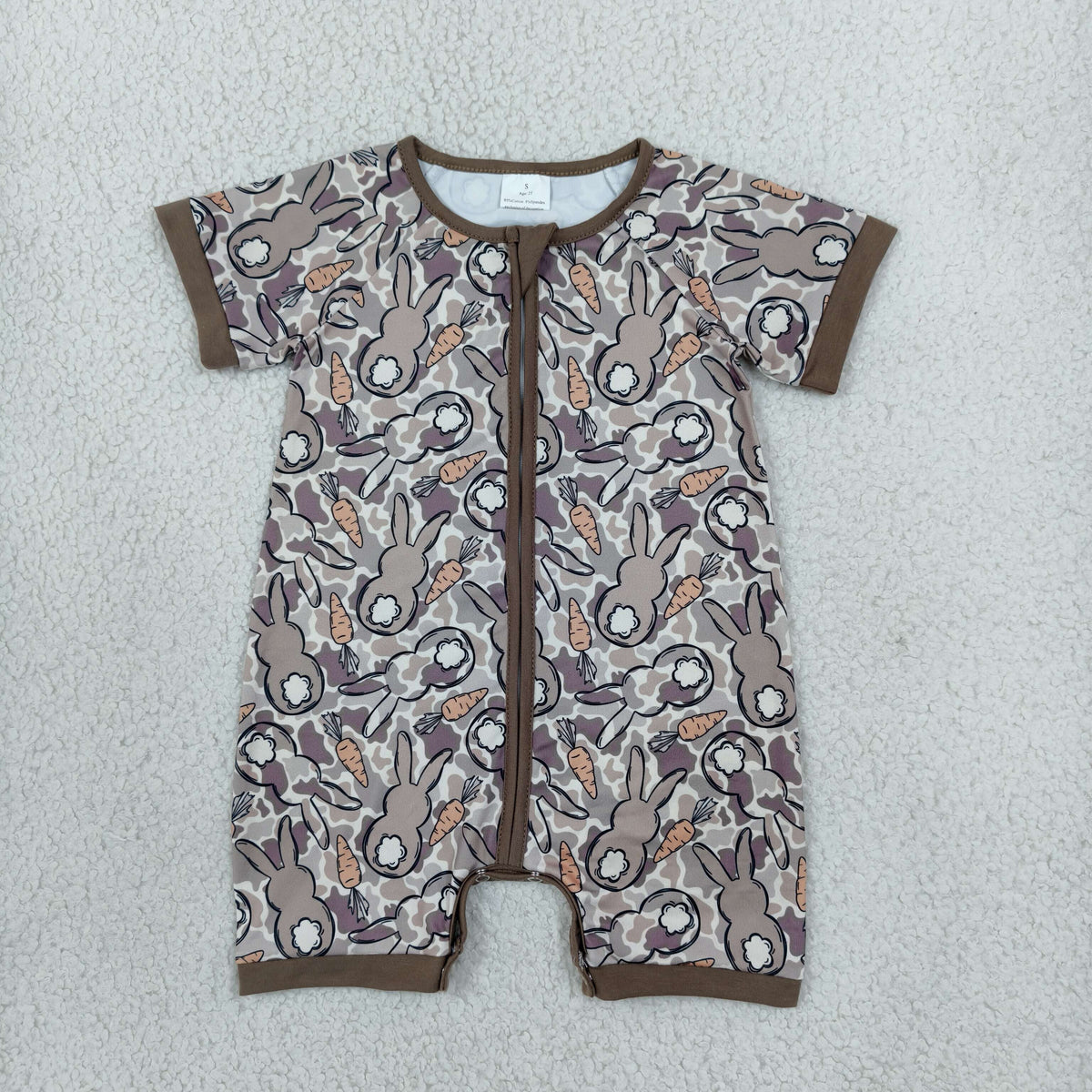 SR4305 Easter Bunny Camo Baby Zipper Romper Sleepers