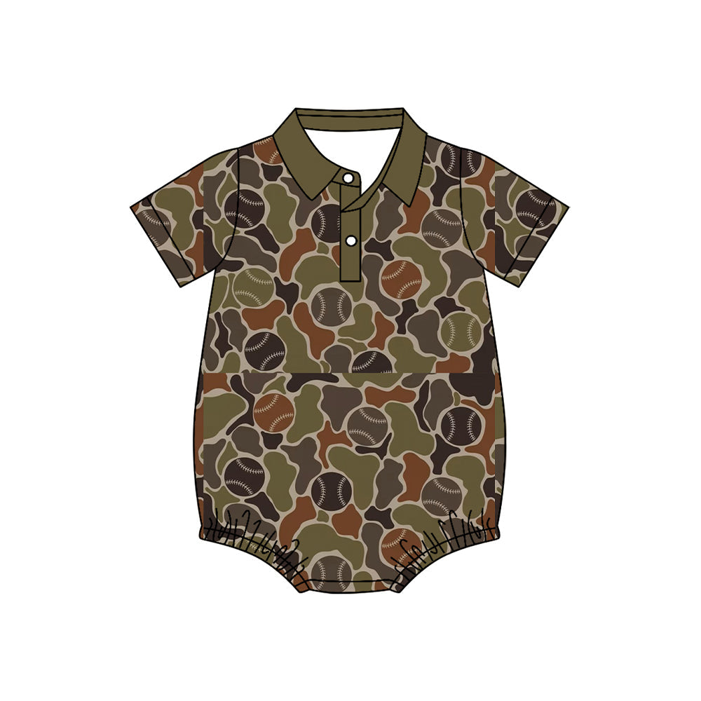 Preorder MOQ 5 pcs Each Style Hunting Camo Baseball Print Kids Matching Clothes