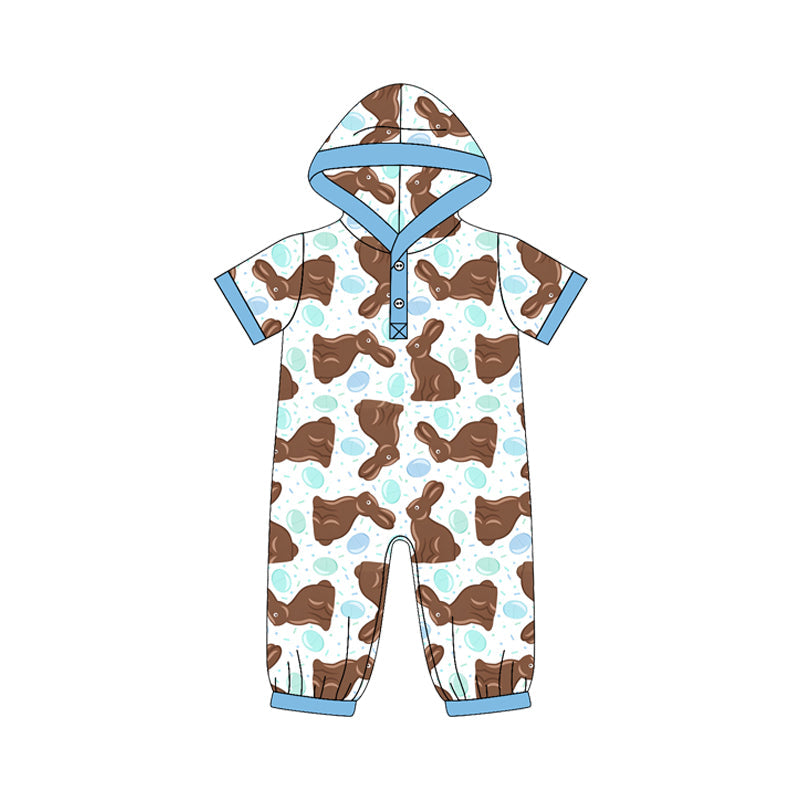 Preorder MOQ 5 pcs Each Style Easter Bunny Hoodie Blue Kids Matching Clothes