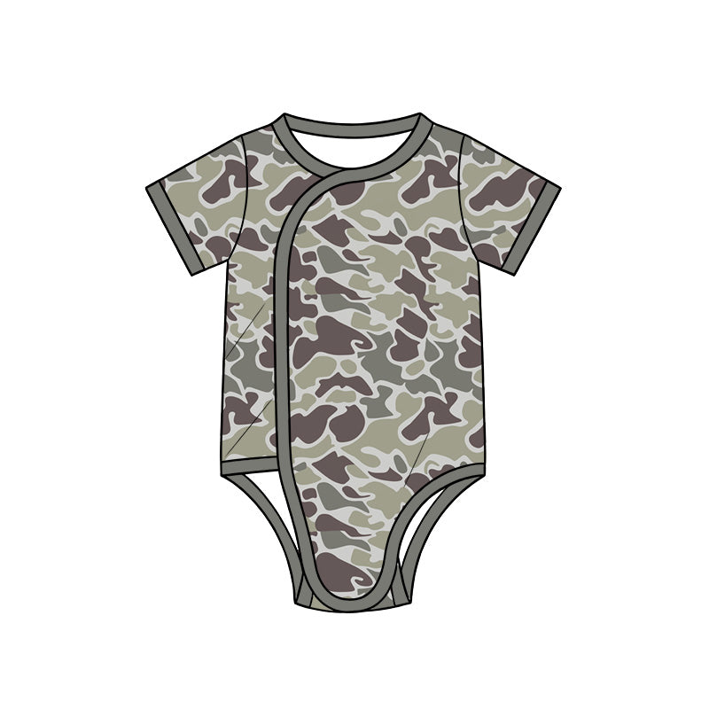 Preorder MOQ 5 pcs Each Style Hunting Camo Baby Side Snap Romper Kids Matching Clothes