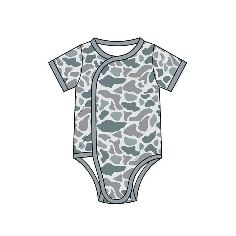 Preorder MOQ 5 pcs Each Style Hunting Camo Baby Side Snap Romper Kids Matching Clothes