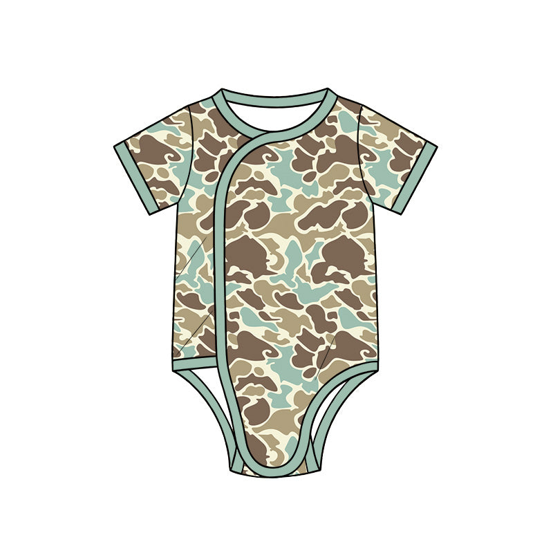 Preorder MOQ 5 pcs Each Style Hunting Camo Baby Side Snap Romper Kids Matching Clothes
