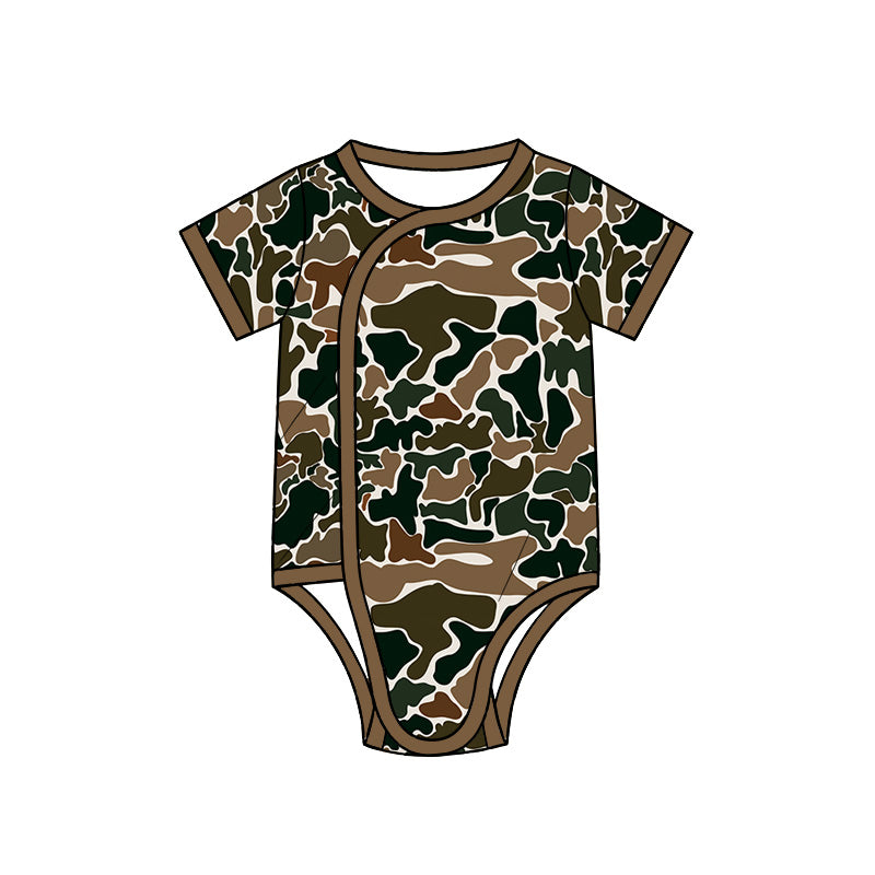 Preorder MOQ 5 pcs Each Style Hunting Camo Baby Side Snap Romper Kids Matching Clothes