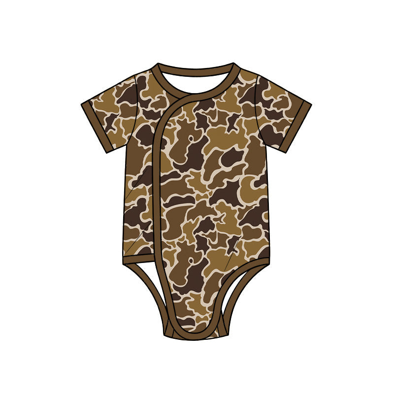 Preorder MOQ 5 pcs Each Style Hunting Camo Baby Side Snap Romper Kids Matching Clothes
