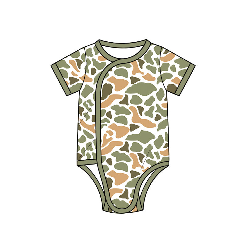 Preorder MOQ 5 pcs Each Style Hunting Camo Baby Side Snap Romper Kids Matching Clothes