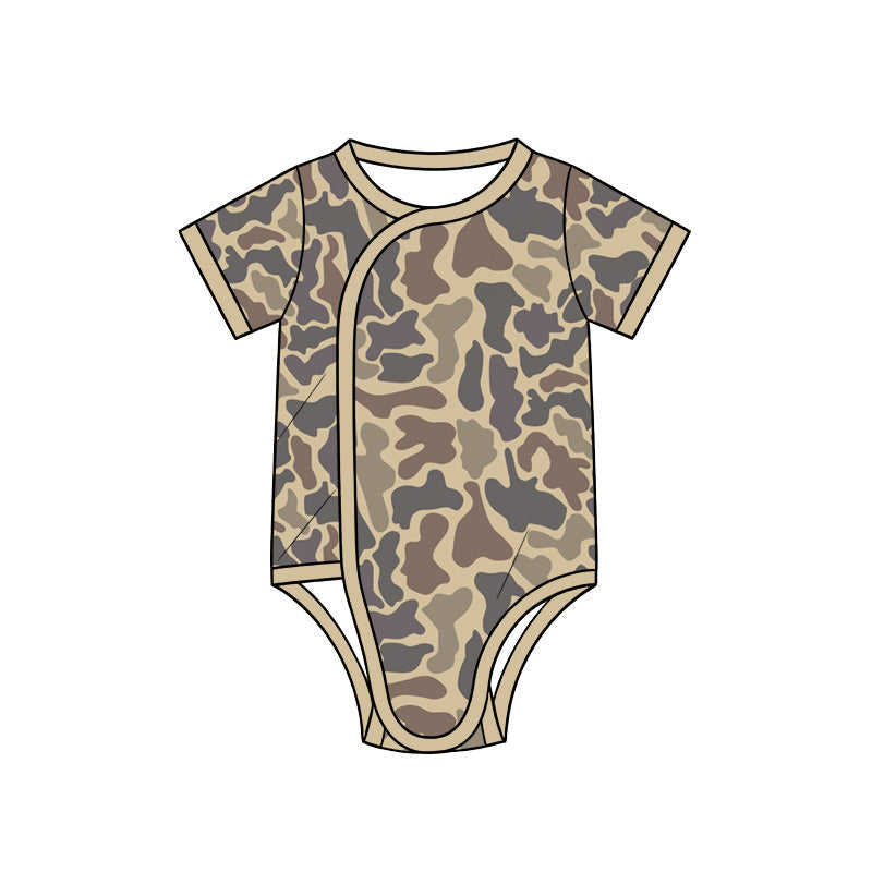 Preorder MOQ 5 pcs Each Style Hunting Camo Baby Side Snap Romper Kids Matching Clothes