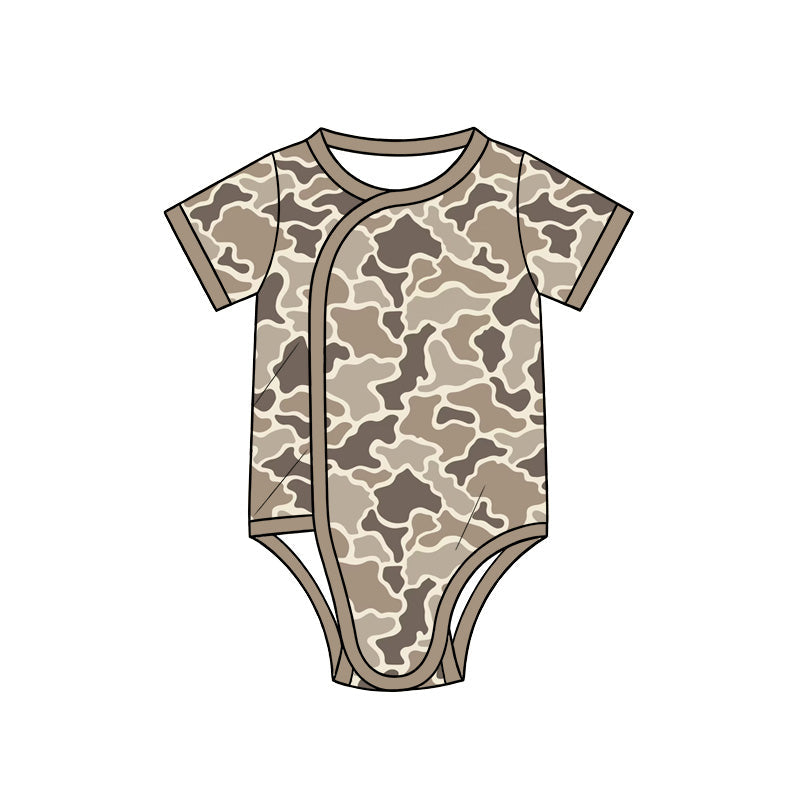Preorder MOQ 5 pcs Each Style Hunting Camo Baby Side Snap Romper Kids Matching Clothes