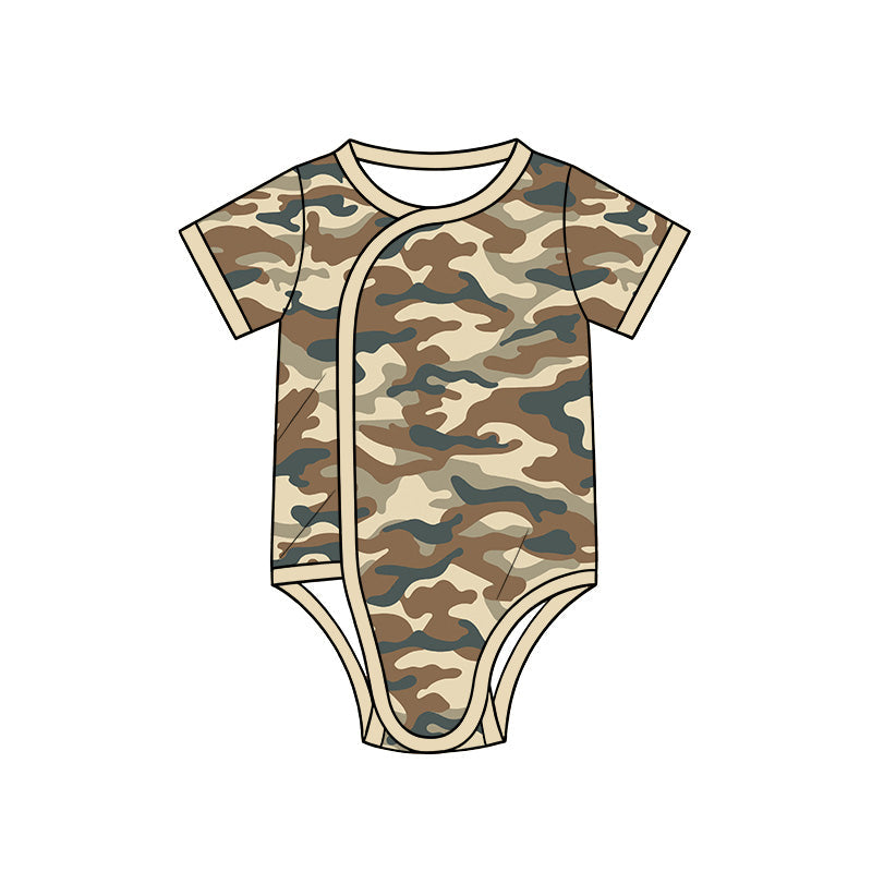 Preorder MOQ 5 pcs Each Style Hunting Camo Baby Side Snap Romper Kids Matching Clothes