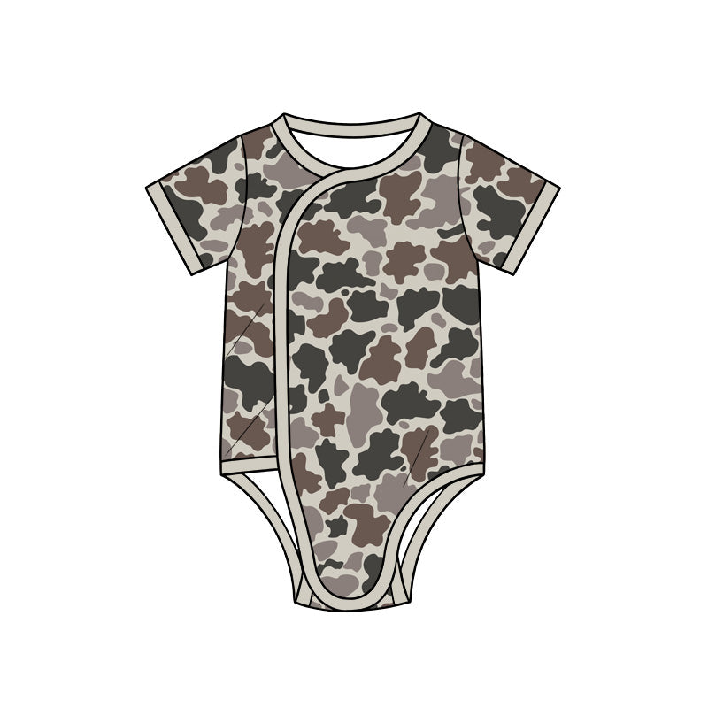 Preorder MOQ 5 pcs Each Style Hunting Camo Baby Side Snap Romper Kids Matching Clothes