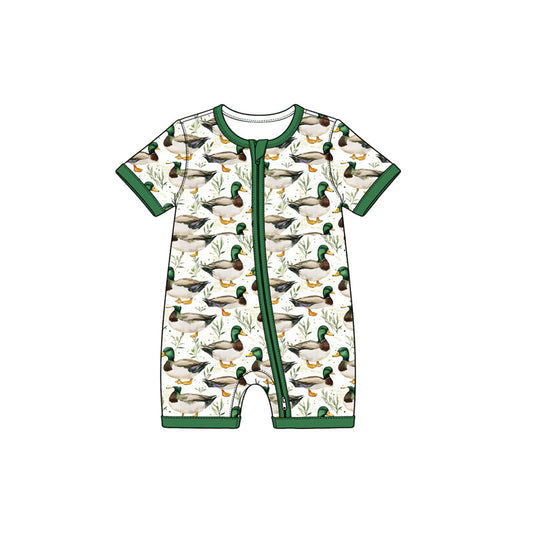 Preorder MOQ 5 pcs SR4363 Mallard Ducks Baby Sleepers Romper