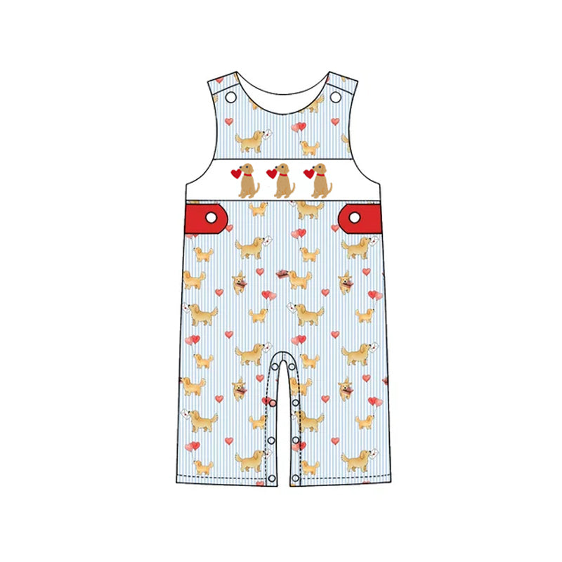 Preorder MOQ 5 pcs Each Style Valentine's Day Puppy Love Stripe Kids Matching Clothes
