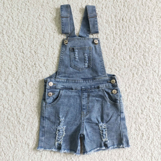 SS0016 Baby Girl Clothes Blue Denim Overalls Shorts RTS Free Shipping Over 2KG